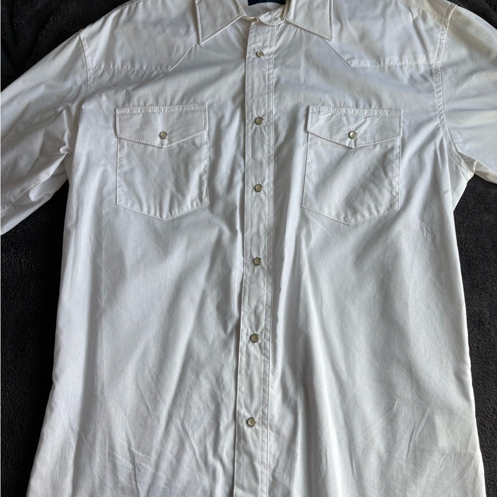 Wrangler White Casual Button Down Shirt